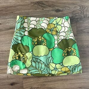 Zara Green Floral Mini Skirt